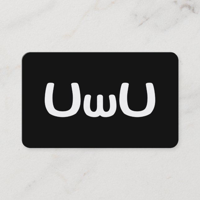 UwU Happy Anime Face Emoticon Business Card (Front)