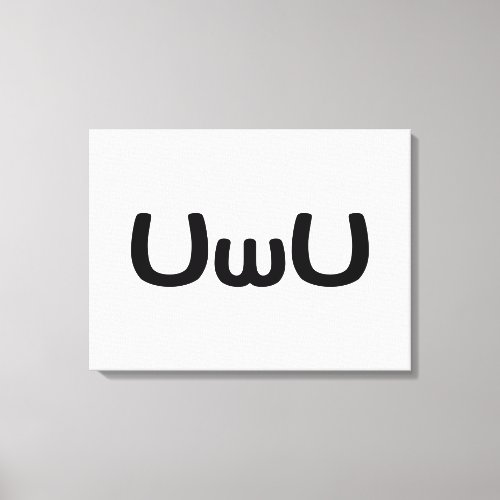 UwU Happy Anime Face Emoticon Canvas Print