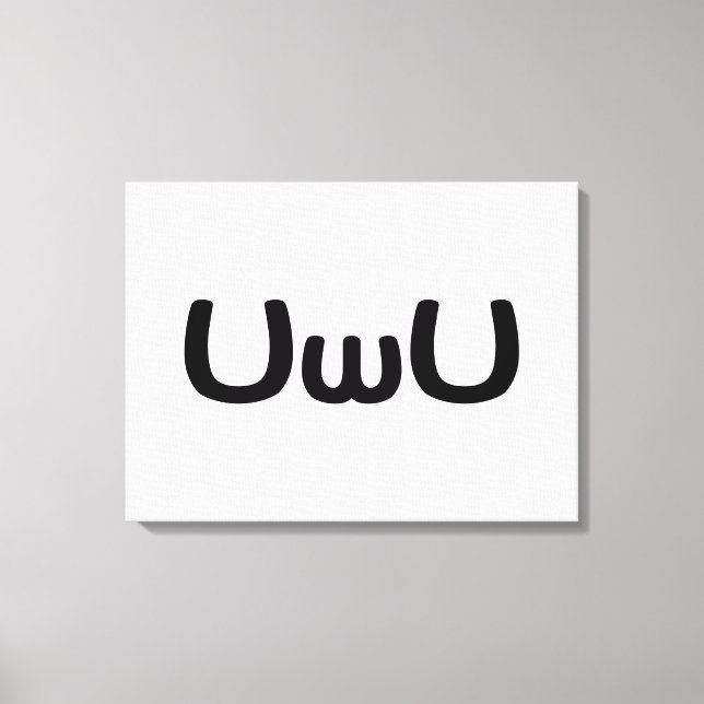 UwU Happy Anime Face Emoticon Canvas Print (Front)