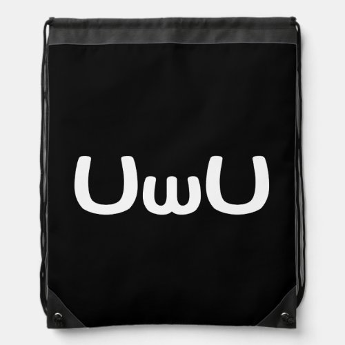 UwU Happy Anime Face Emoticon Drawstring Bag