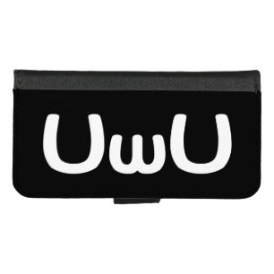 UwU Happy Anime Face Emoticon iPhone 8/7 Wallet Case