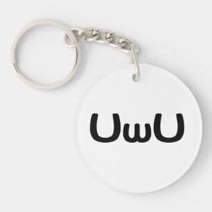 UwU Happy Anime Face Emoticon Keychain