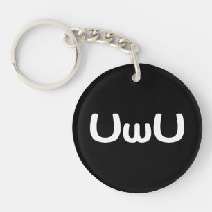 UwU Happy Anime Face Emoticon Keychain