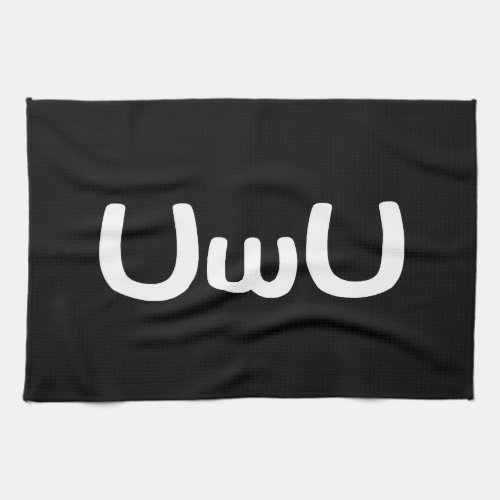 UwU Happy Anime Face Emoticon Kitchen Towel