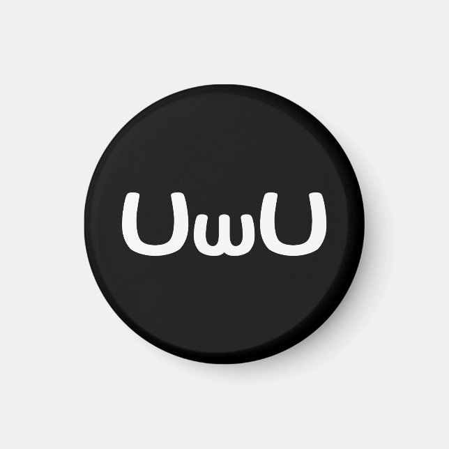 UwU Happy Anime Face Emoticon Magnet (Front)