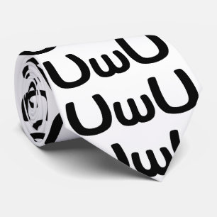 UwU Happy Anime Face Emoticon Neck Tie