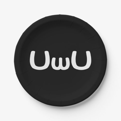 UwU Happy Anime Face Emoticon Paper Plates