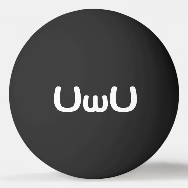 UwU Happy Anime Face Emoticon Ping Pong Ball (Front)