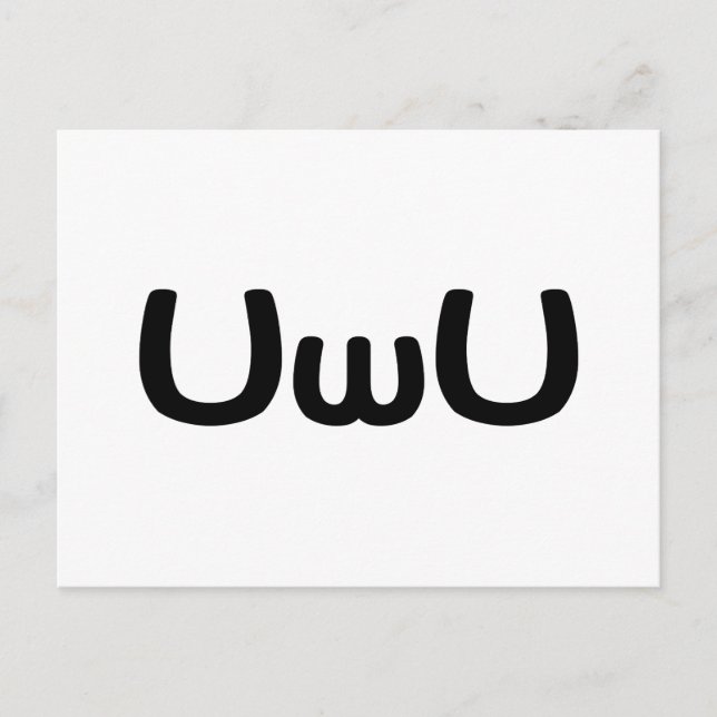 UwU Happy Anime Face Emoticon Postcard (Front)