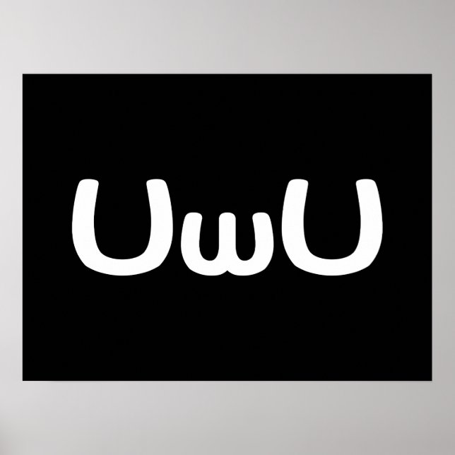 UwU Happy Anime Face Emoticon Poster (Front)