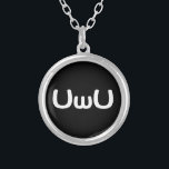 UwU Happy Anime Face Emoticon Silver Plated Necklace<br><div class="desc">UwU UwU UwU UwU UwU

Globe Trotters specialises in idiosyncratic imagery from around the globe. Here you will find unique Greeting Cards,  Postcards,  Posters,  Mousepads and more.</div>