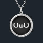 UwU Happy Anime Face Emoticon Silver Plated Necklace<br><div class="desc">UwU UwU UwU UwU UwU

Globe Trotters specialises in idiosyncratic imagery from around the globe. Here you will find unique Greeting Cards,  Postcards,  Posters,  Mousepads and more.</div>