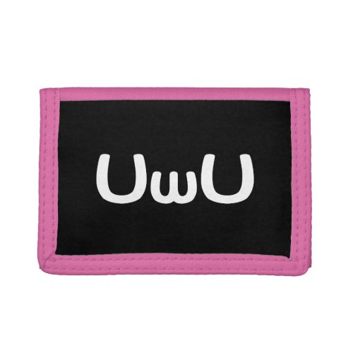 UwU Happy Anime Face Emoticon Trifold Wallet