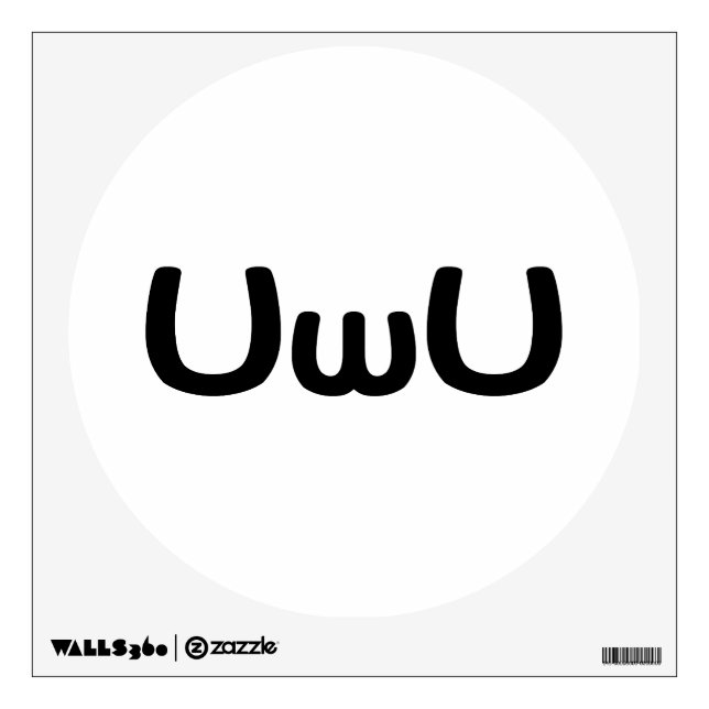 UwU Happy Anime Face Emoticon Wall Decal (Front)