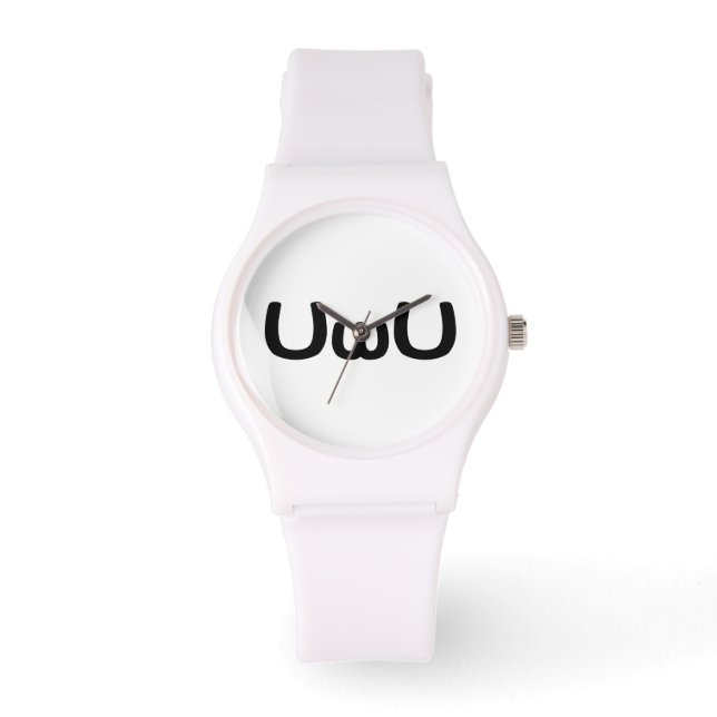 UwU Happy Anime Face Emoticon Watch (Front)