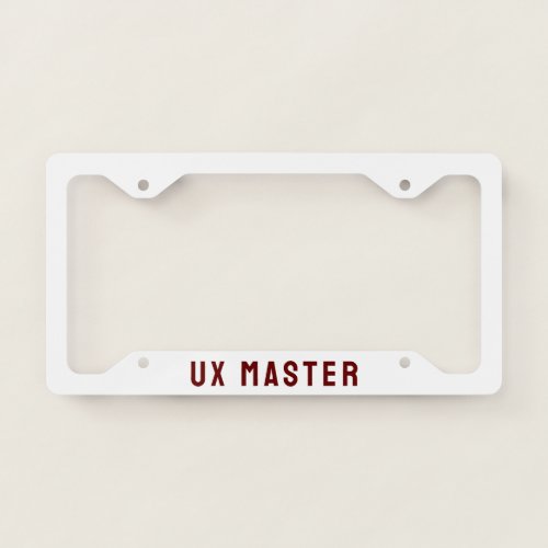 UX Master License Plate Frame