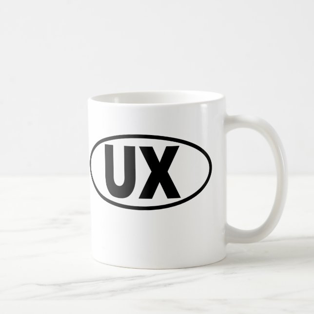 UX User Experience Mug - Black oval logo (Right)
