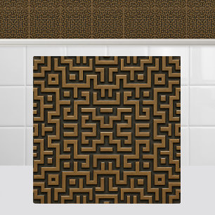 Uxmal Yucatan Mayan Metal Pattern Antique Bronze Ceramic Tile