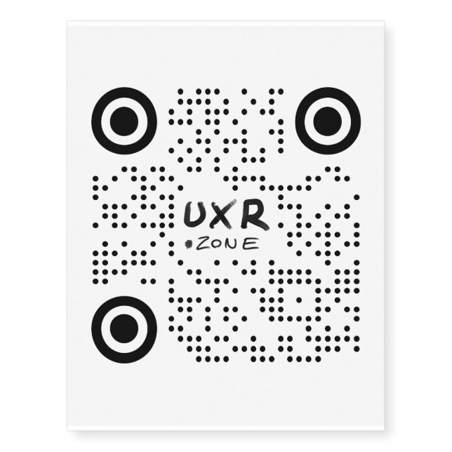 UXR.zone QR code tattoo (Front)