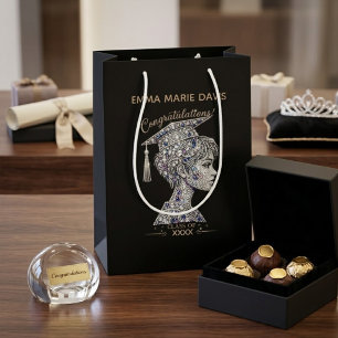 uxury Luxury Rhinestone Graduation Favor Box Cla Medium Gift Bag