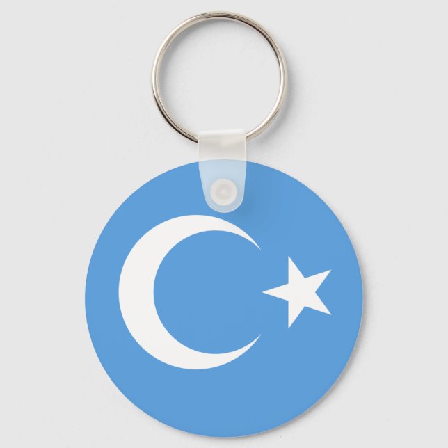 Uyghur/ East Turkestan Flag Keychain (Front)