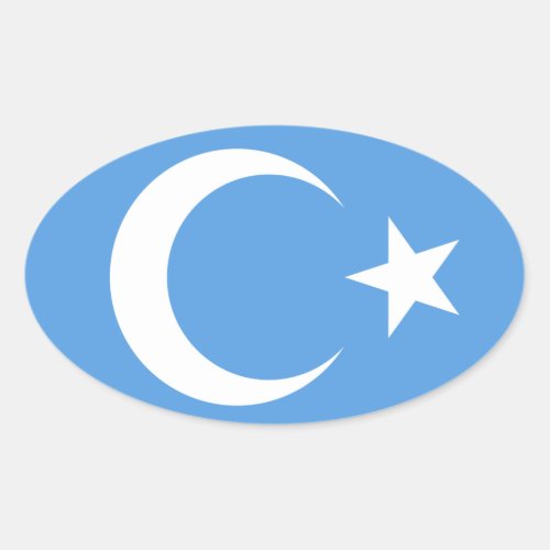 Uyghur East Turkestan Flag Oval Sticker