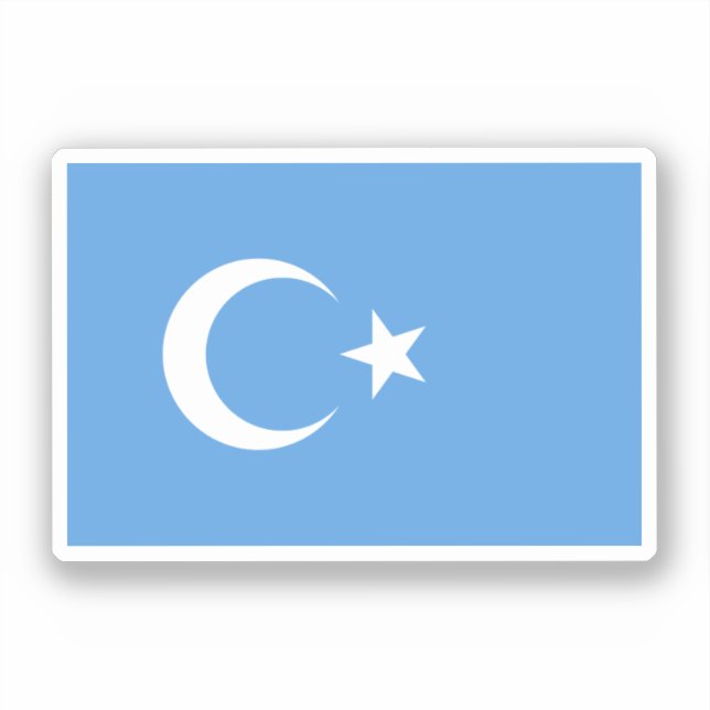 Uyghur/ East Turkestan Flag Sticker (Front)