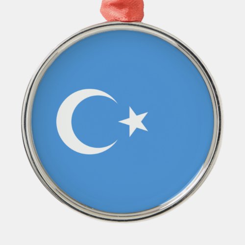 Uyghur Flag of East Turkistan Uyghuristan Cerami Metal Ornament