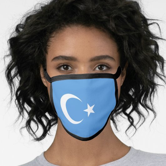 Uyghur Flag of East Turkistan (Uyghuristan) Face Mask (Worn Her)