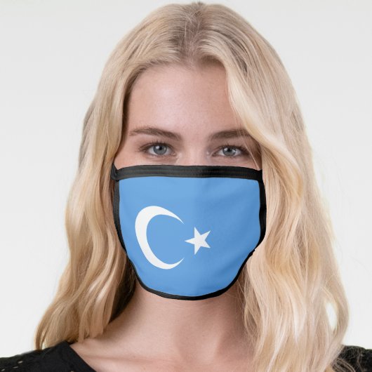 Uyghur Flag of East Turkistan (Uyghuristan) Face Mask (Worn Her)