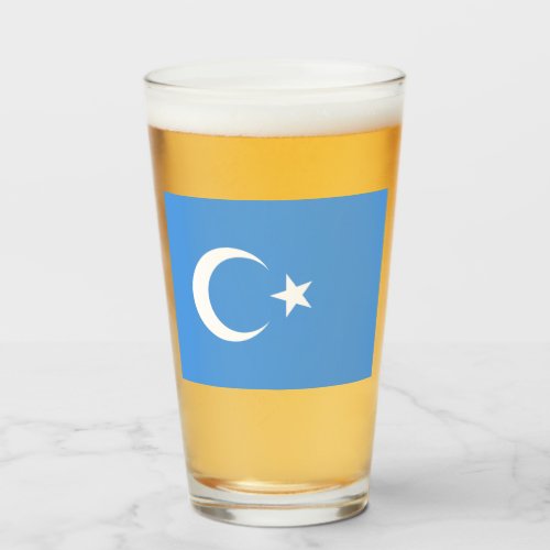 Uyghur Flag of East Turkistan Uyghuristan Glass