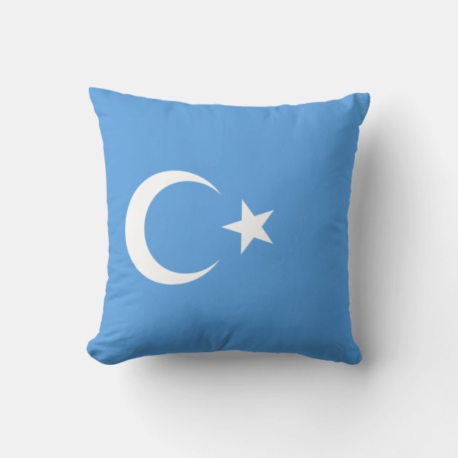 Uyghur Flag of East Turkistan (Uyghuristan) Throw Pillow (Front)