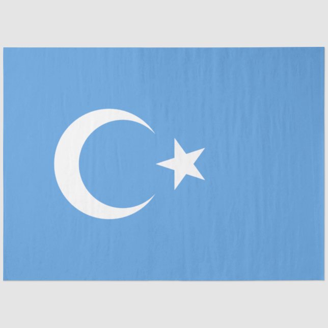 Uyghur Flag of East Turkistan (Uyghuristan) Tissue Paper (Front)