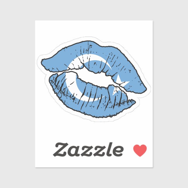 Uyghur Uighur Lipstick Love Flag Sticker (Sheet)