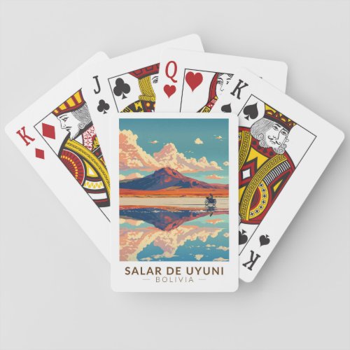 Uyuni Salt Flat Bolivia Motorcycle Travel Art Playing Cards