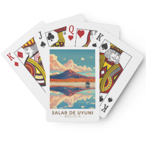 Uyuni Salt Flat Bolivia Motorcycle Travel Art Poker Cards