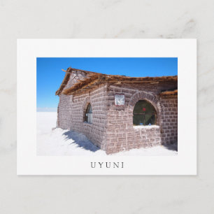 Uyuni salt hotel, white postcard