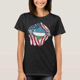 Uzbek Blood Inside Me  Uzbekistan Flag T-Shirt