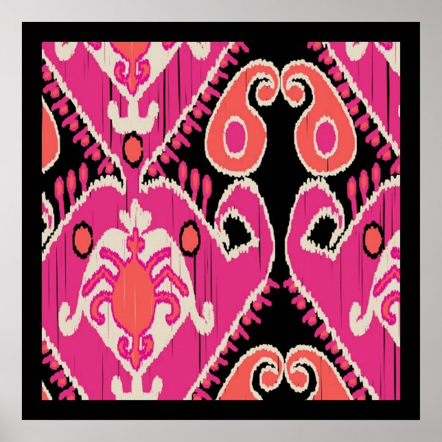 Uzbek Ikat Art Poster (Front)
