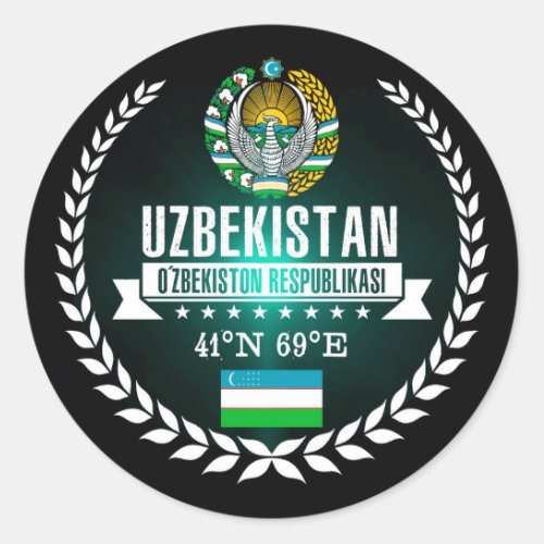 Uzbekistan Classic Round Sticker