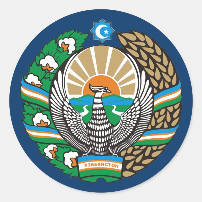 "Uzbekistan COA" Classic Round Sticker (Front)