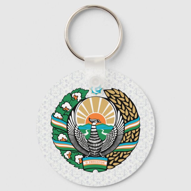 Uzbekistan Coat of Arms detail Keychain (Front)