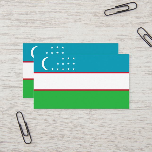 Uzbekistan flag business card (Front/Back In Situ)