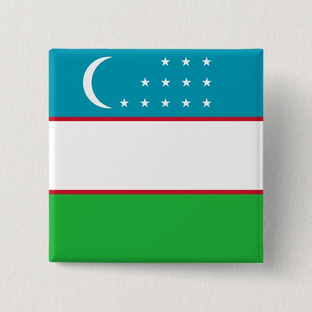 Uzbekistan Flag Button (Front)