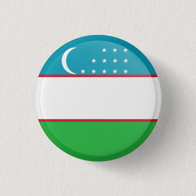 Uzbekistan Flag Button (Front)