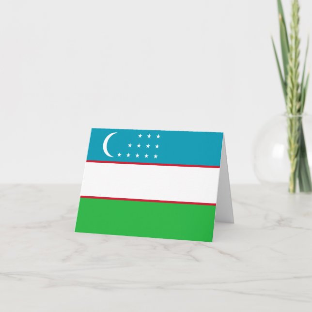 Uzbekistan Flag Card (Front)