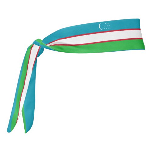 Uzbekistan Flag Elegant Patriotic Tie Headband