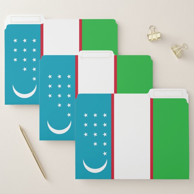 Uzbekistan flag file folder (Set)