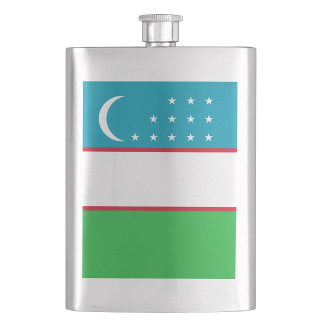 Uzbekistan flag flask (Front)