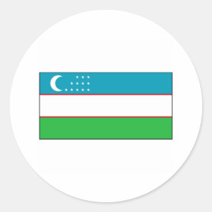 Uzbekistan FLAG International Classic Round Sticker